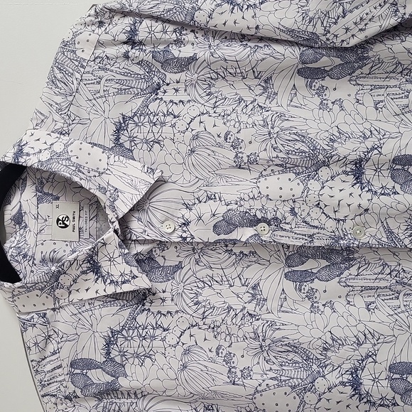NWOT Paul Smith Cactus Botanical Print Tailored Fit Shirt. Size XL - Picture 2 of 6